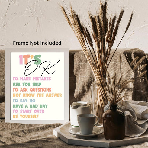 Posterizer 1 pcs-Growth Mindset Positive daily reminders-It's OK-Teachers & Classrooms-Motivational & Inspirational Art-Gift for Daughter, Son, Ki...